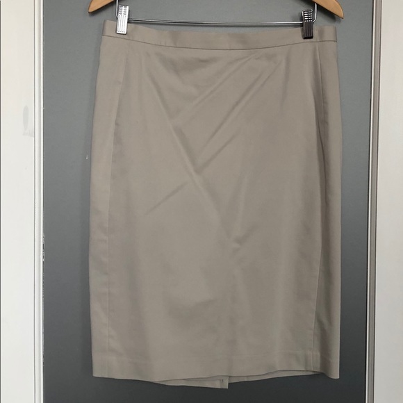 Ann Taylor Cotton Blend Tan Pencil Suit Skirt - Picture 2 of 9